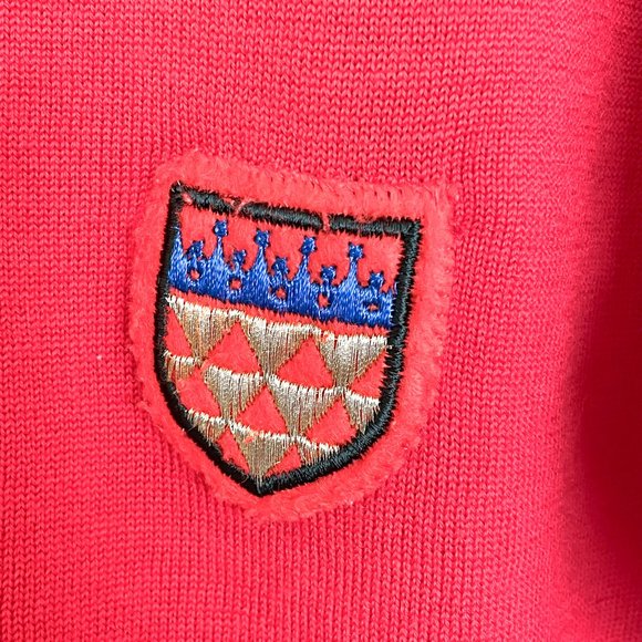 Vintage Marz Munchen Cardigan Sweater Women's Size 14 Red Wool Button-down Patch - Picture 3 of 6